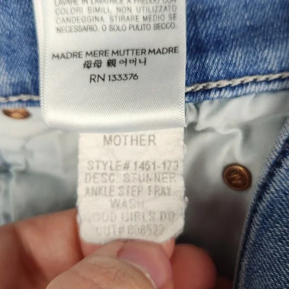 Mother Jeans Womens Size 25 Stunner Zip Ankle Step Fray Good Girls Do Blue Denim